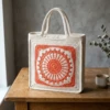Coral Sunset Granny Square Tote Free Crochet Pattern