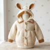 Cream and Caramel Bunny Hoodie Free Crochet Pattern