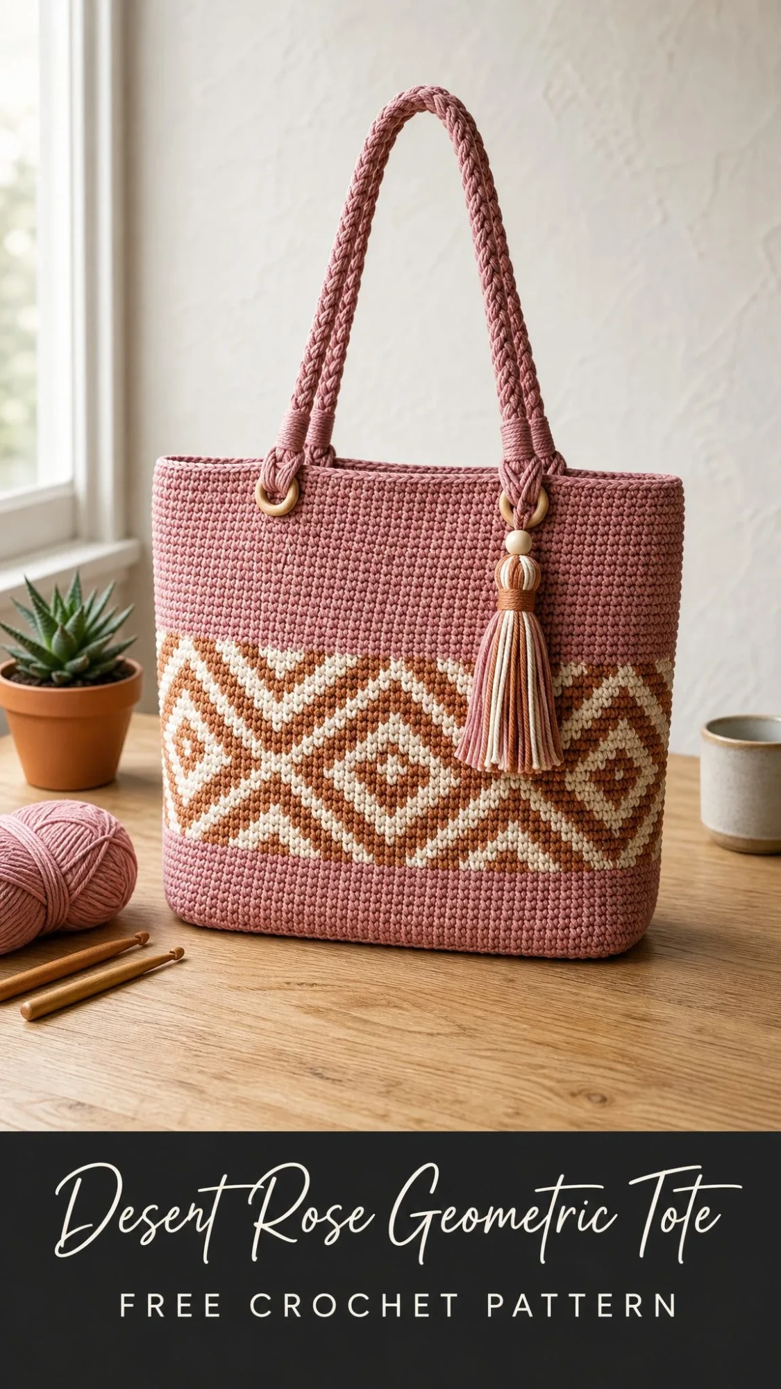 Desert Rose Geometric Tote Free Crochet Pattern