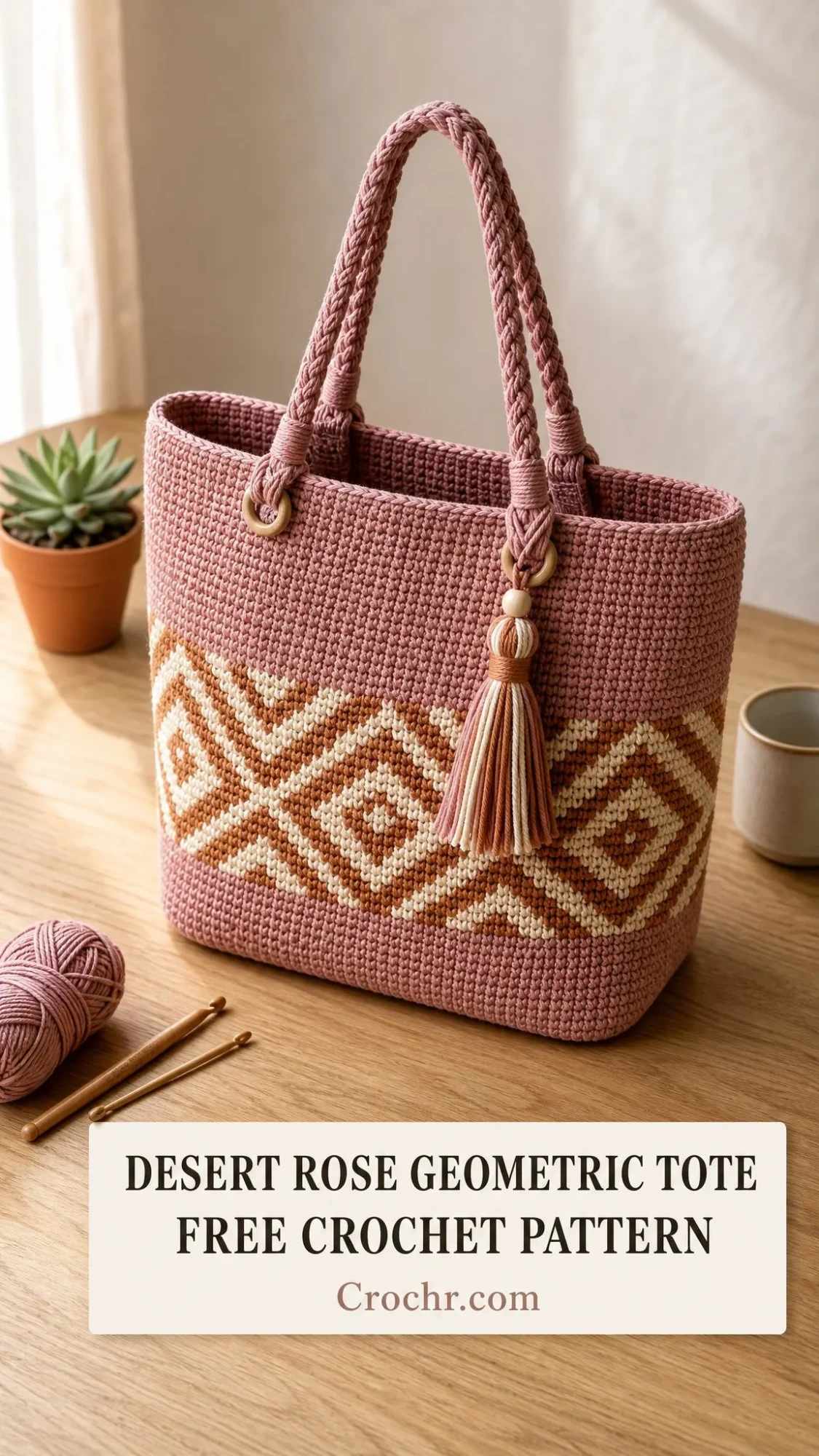 Desert Rose Geometric Tote Free Crochet Pattern