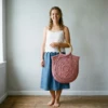 Dusty Rose Boho Circle Handle Bag Free Crochet Pattern