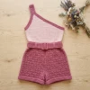 Dusty Rose Boho Romper Free Crochet Pattern