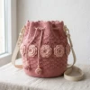 Dusty Rose Romantic Bucket Bag Free Crochet Pattern