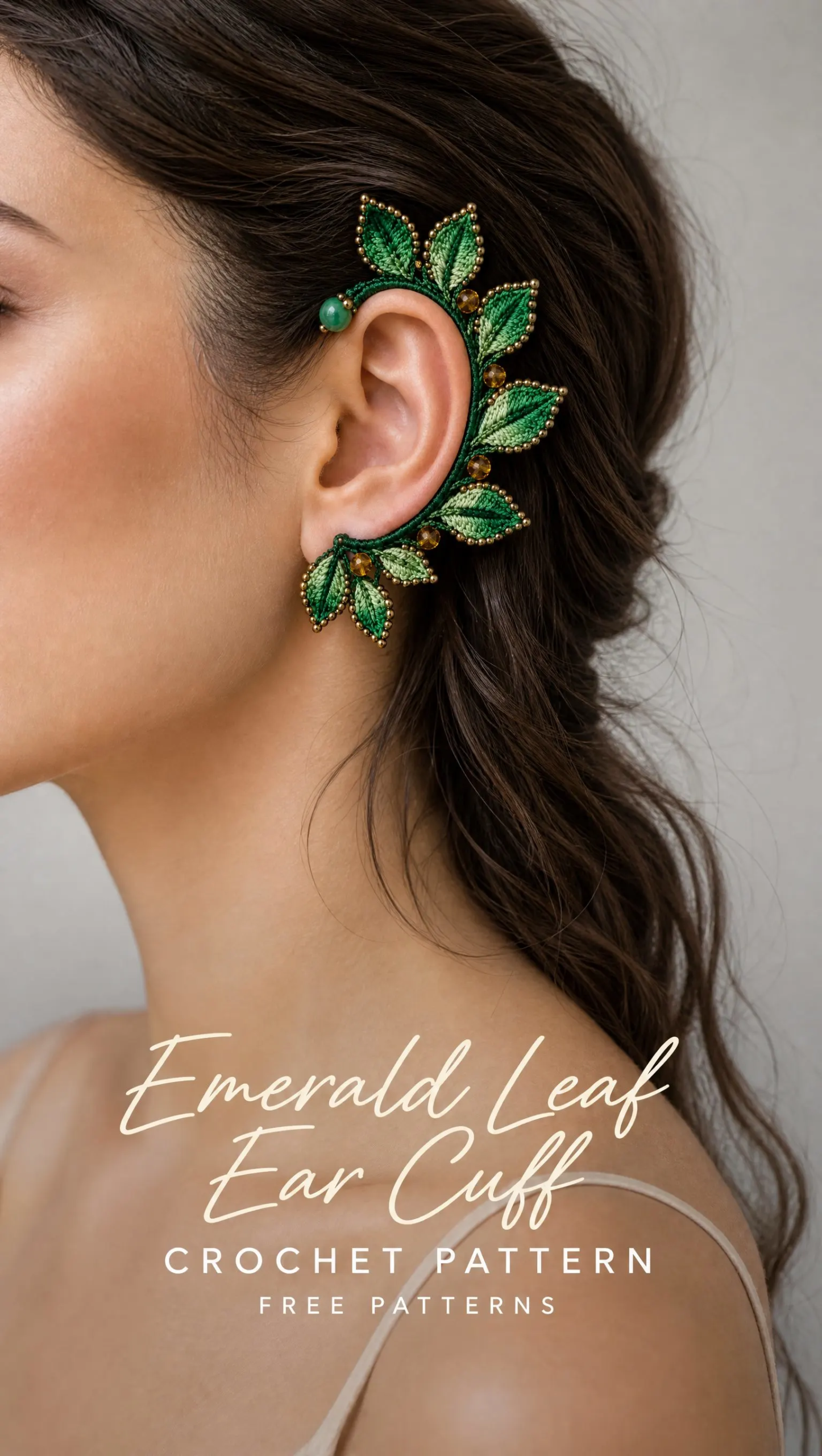 Emerald Leaf Ear Cuff Crochet Pattern