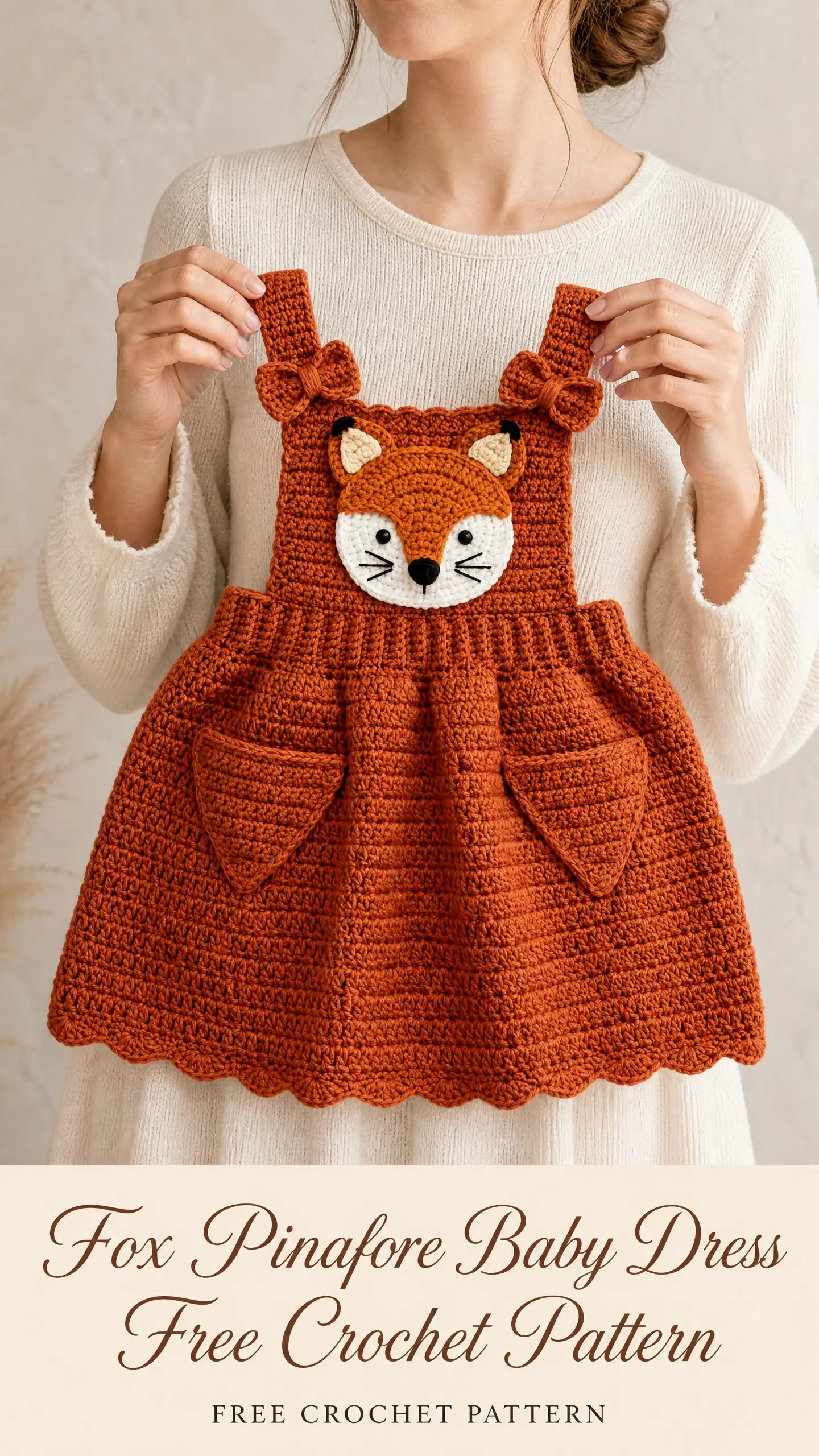 Fox Pinafore Baby Dress Free Crochet Pattern