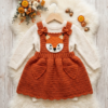 Fox Pinafore Baby Dress Free Crochet Pattern