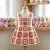 Granny Square Patchwork Baby Dress Free Crochet Pattern