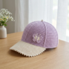 Lavender Butterfly Baseball Cap Free Crochet Pattern