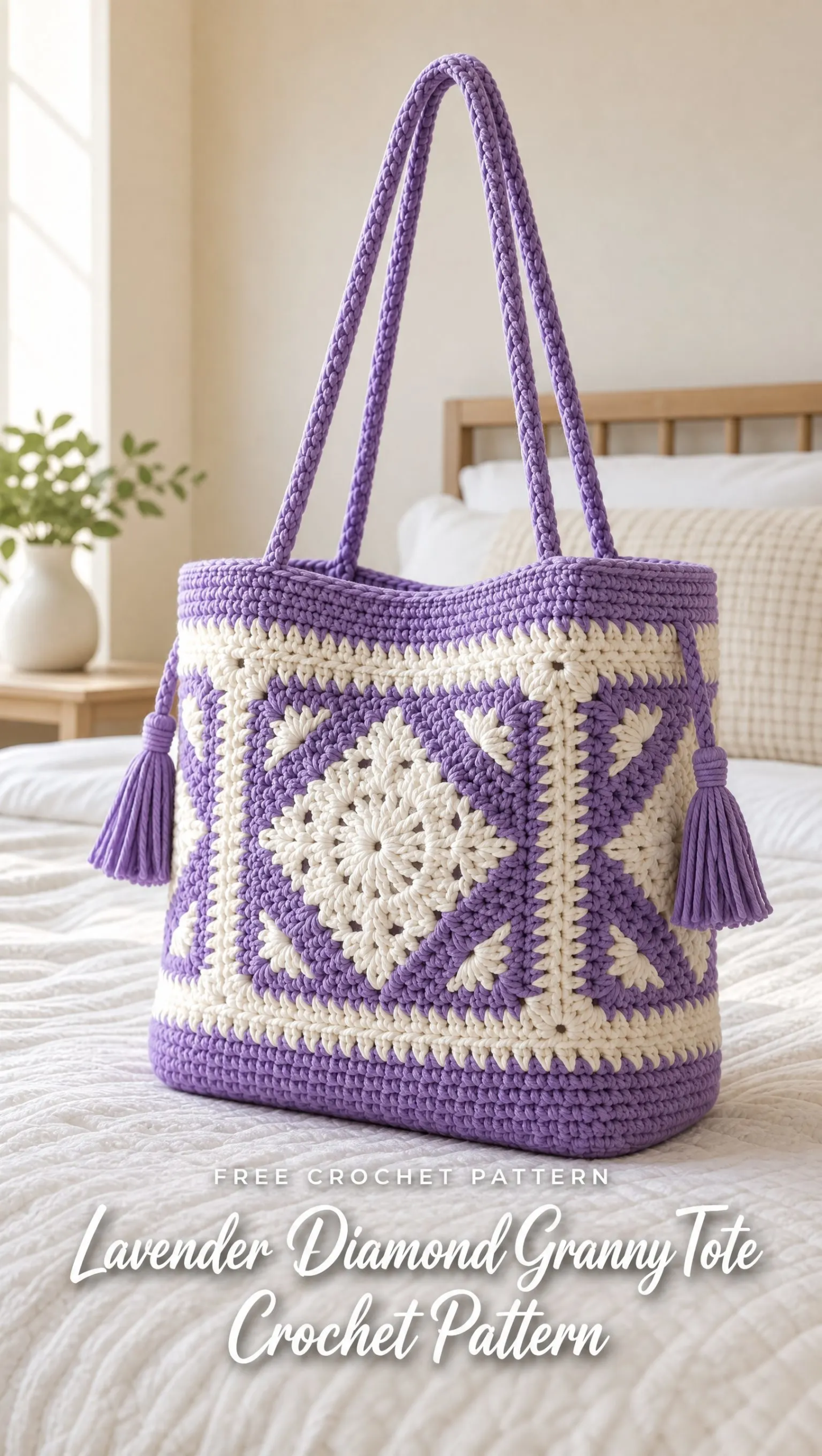 Lavender Diamond Granny Tote Crochet Pattern