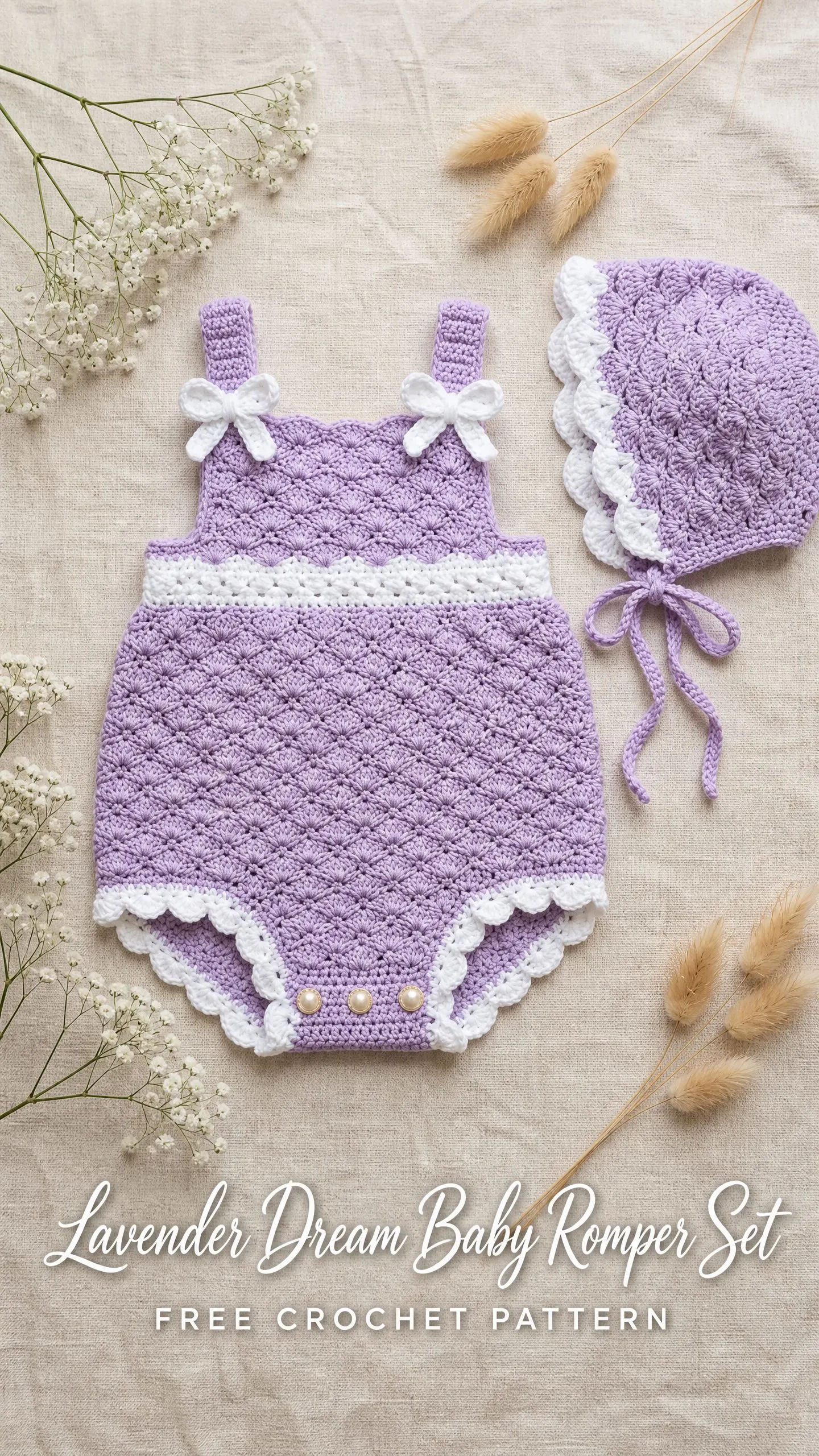 Lavender Dream Baby Romper Set Free Crochet Pattern
