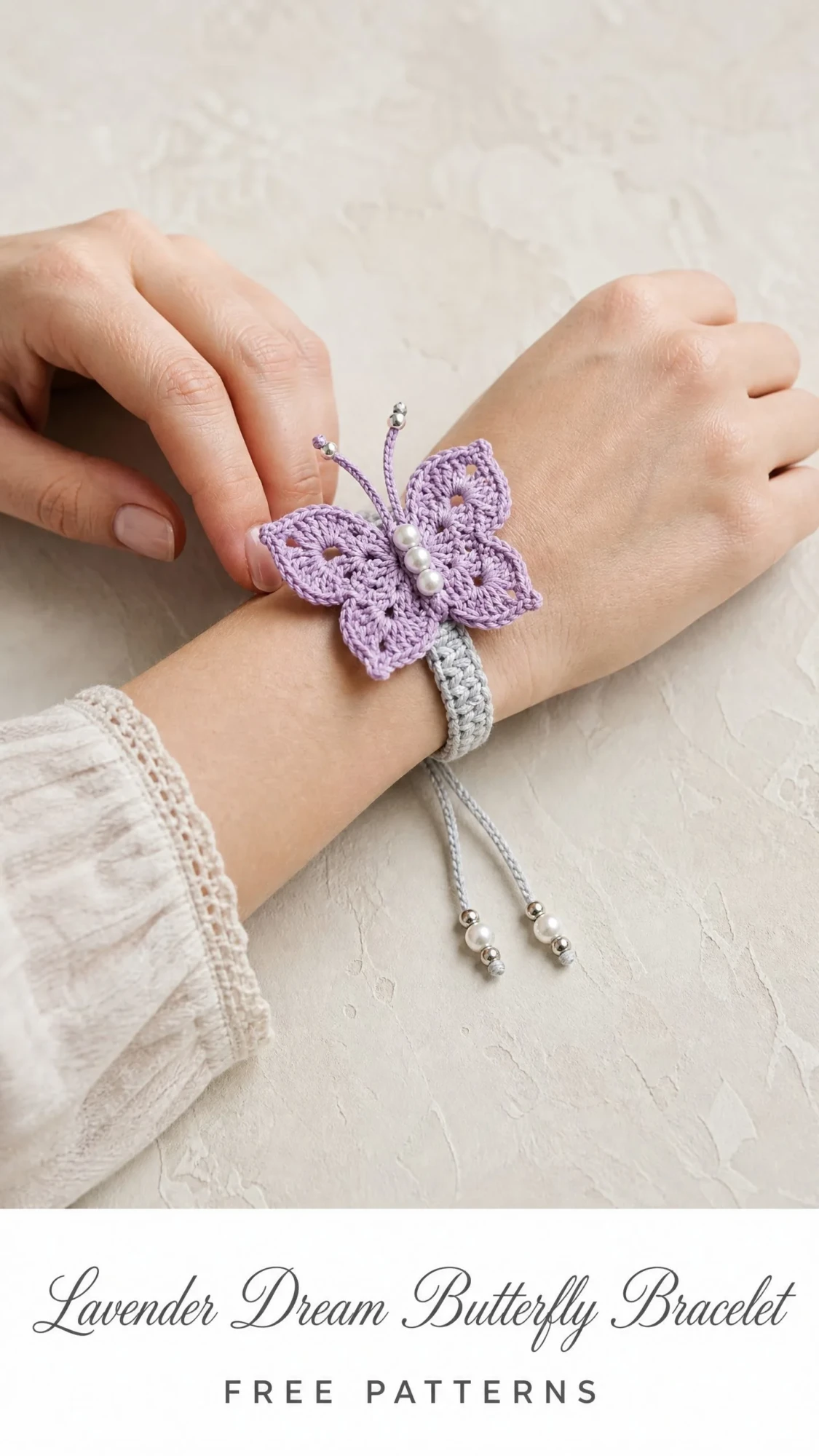 Lavender Dream Butterfly Bracelet Free Crochet Pattern