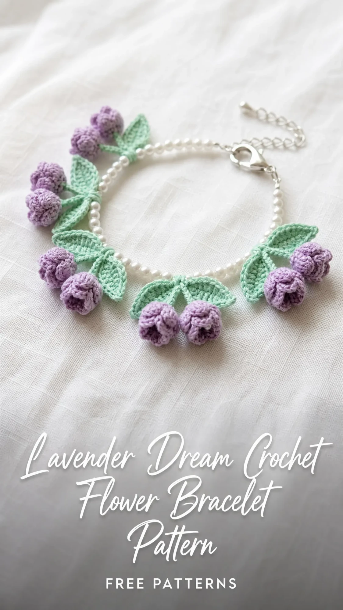 Lavender Dream Crochet Flower Bracelet Pattern