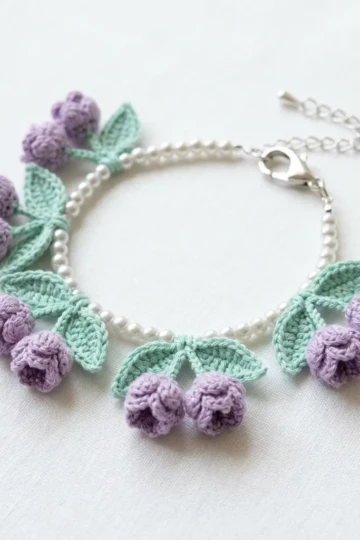 Lavender Dream Crochet Flower Bracelet Pattern
