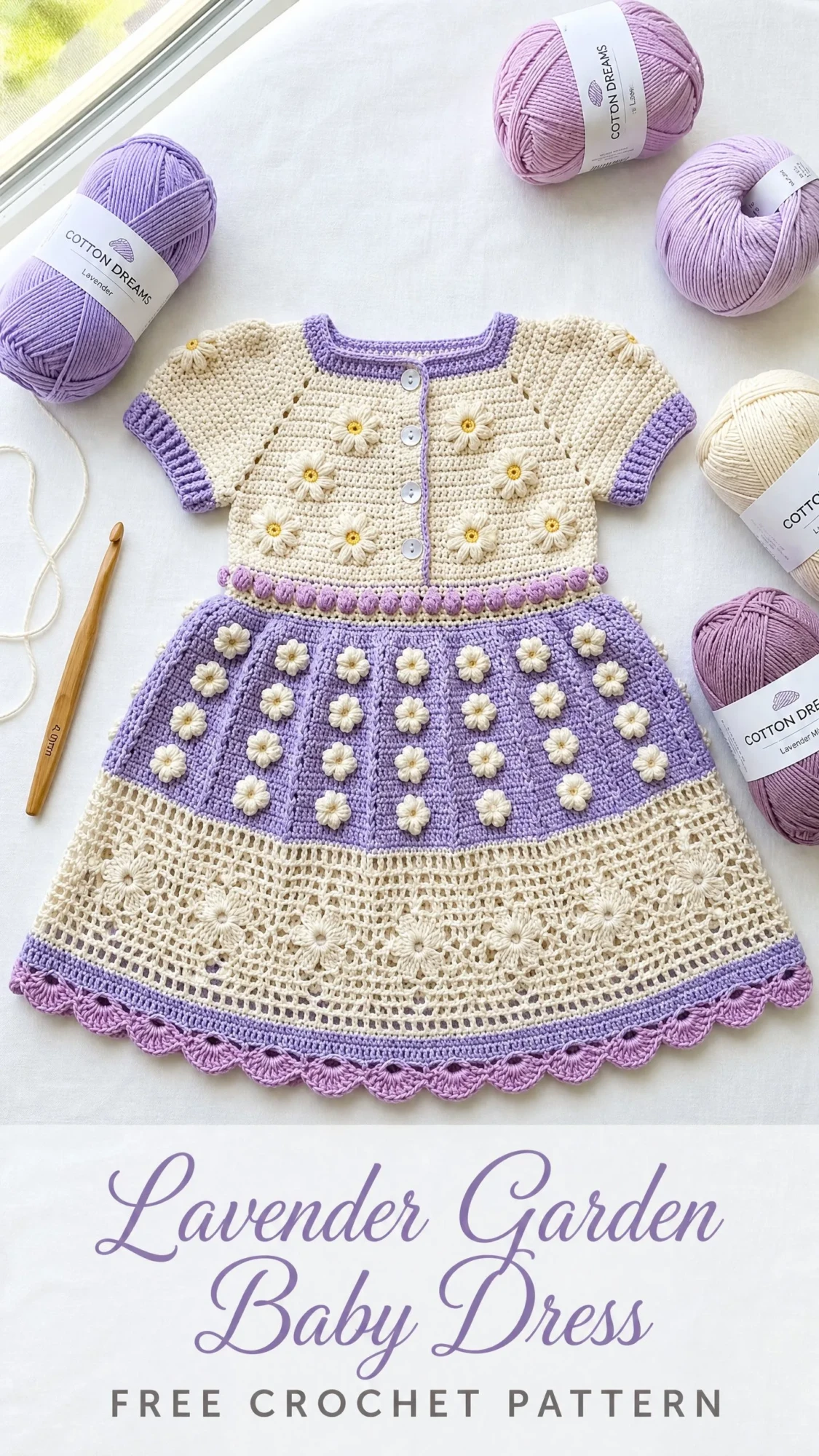 Lavender Garden Baby Dress Free Crochet Pattern