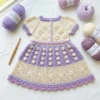 Lavender Garden Baby Dress Free Crochet Pattern