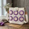 Lavender Garden Granny Square Purse Free Crochet Pattern