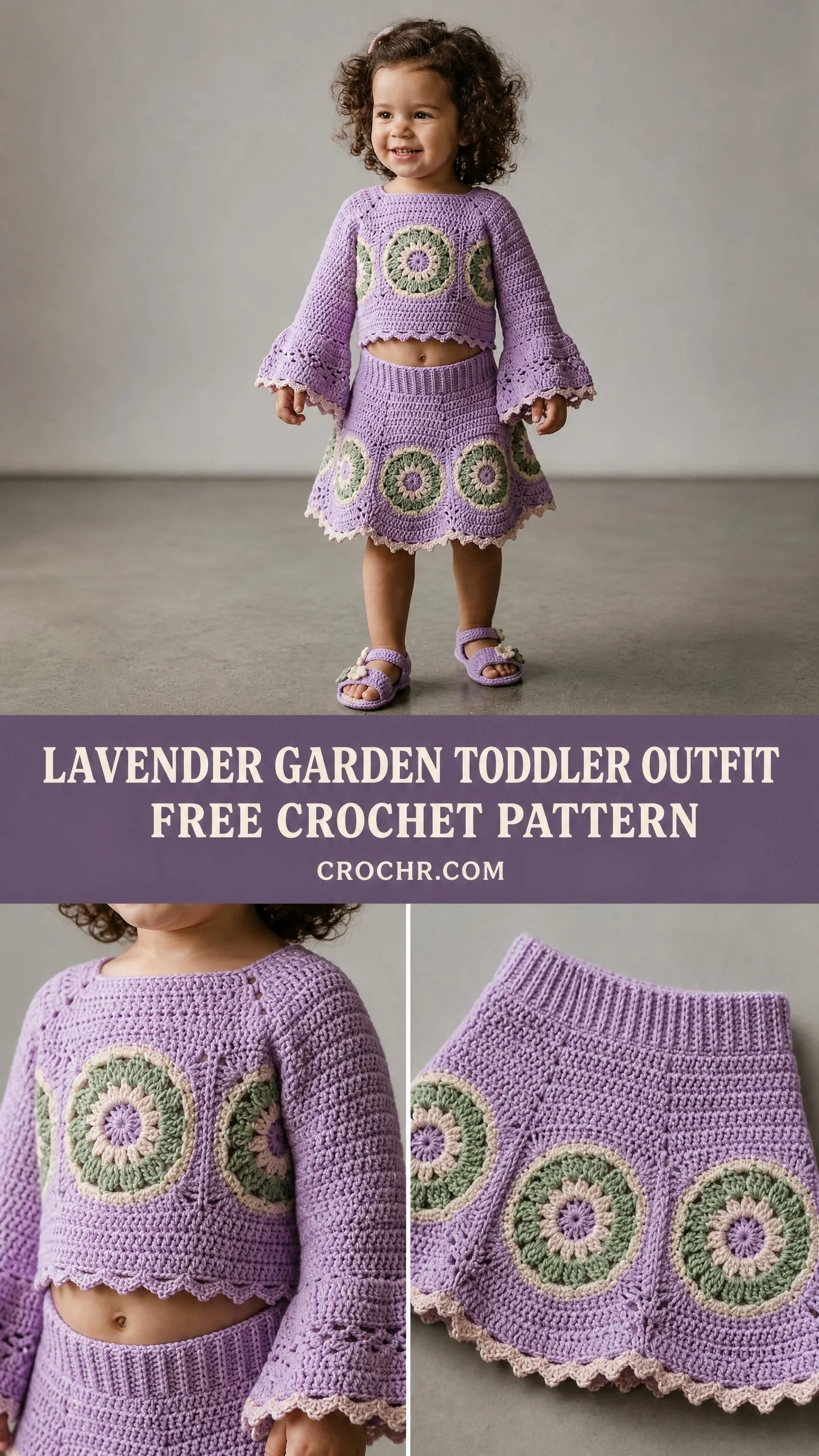 Lavender Garden Toddler Outfit Free Crochet Pattern