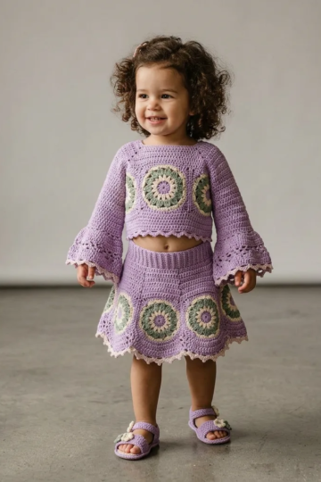 Lavender Garden Toddler Outfit Free Crochet Pattern