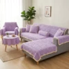 Lavender Granny Square Sofa Cover Free Crochet Pattern
