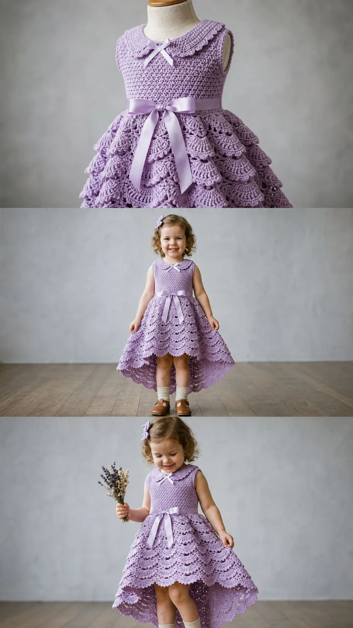 Lavender Lace Party Dress Free Crochet Pattern