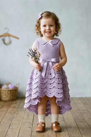 Lavender Lace Party Dress Free Crochet Pattern