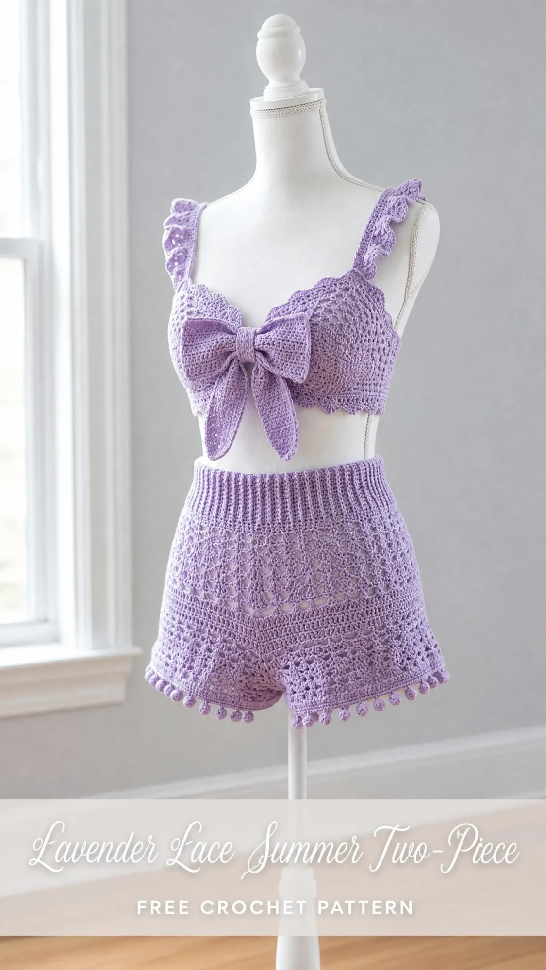 Lavender Lace Summer Two-Piece Free Crochet Pattern