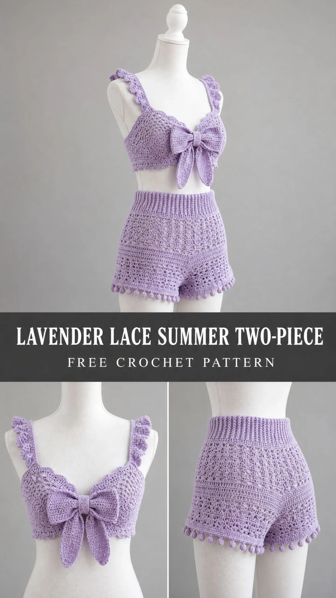 Lavender Lace Summer Two-Piece Free Crochet Pattern