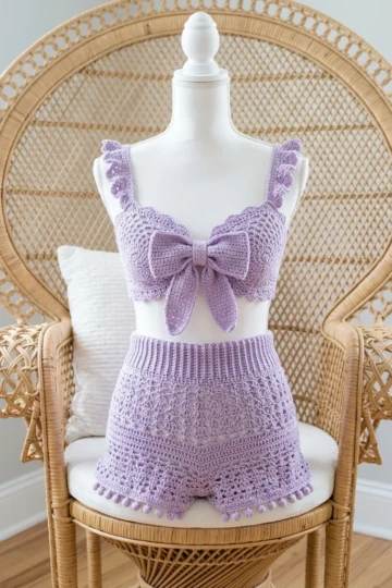 Lavender Lace Summer Two-Piece Free Crochet Pattern