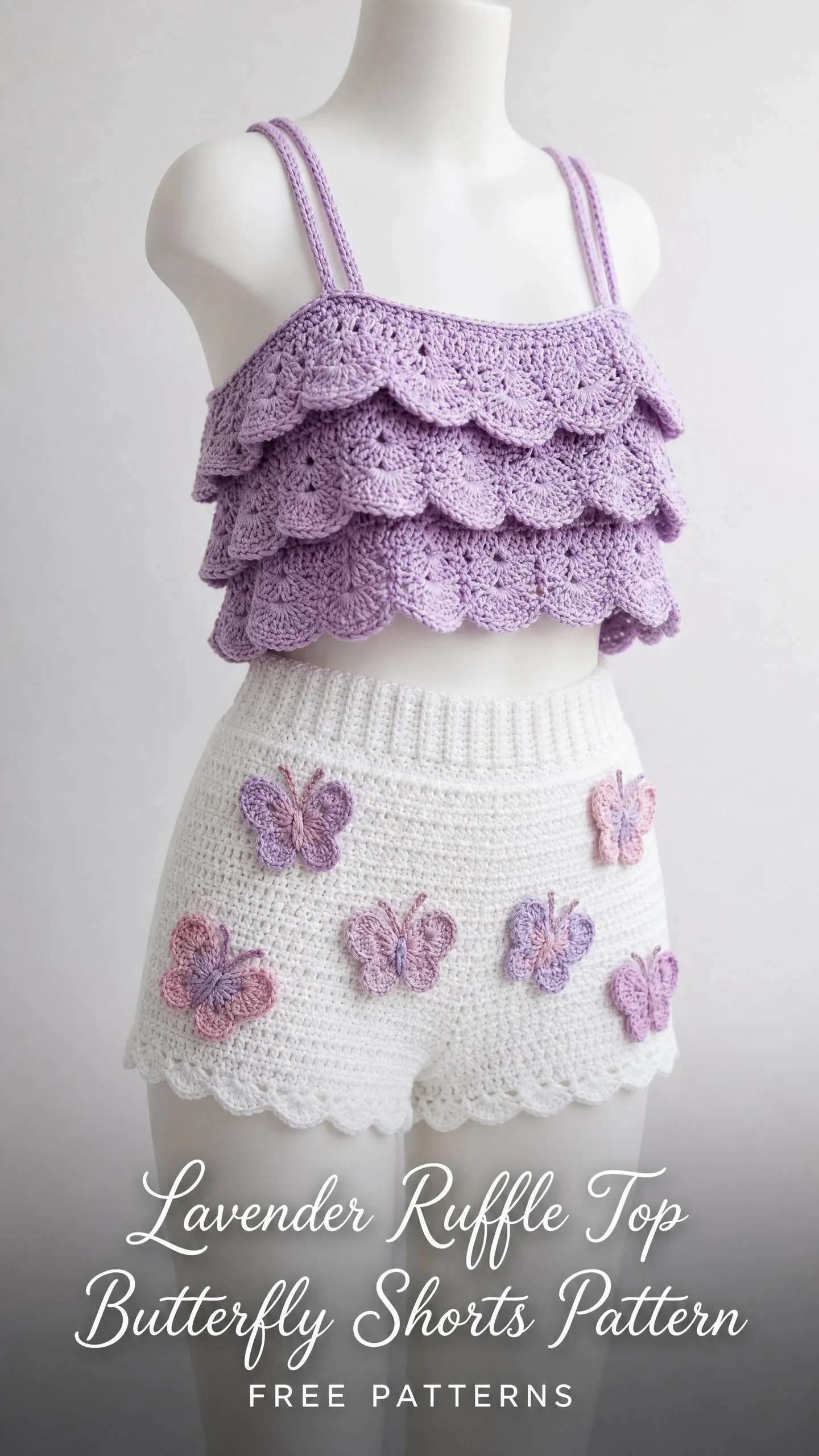 Lavender Ruffle Top & Butterfly Shorts Pattern