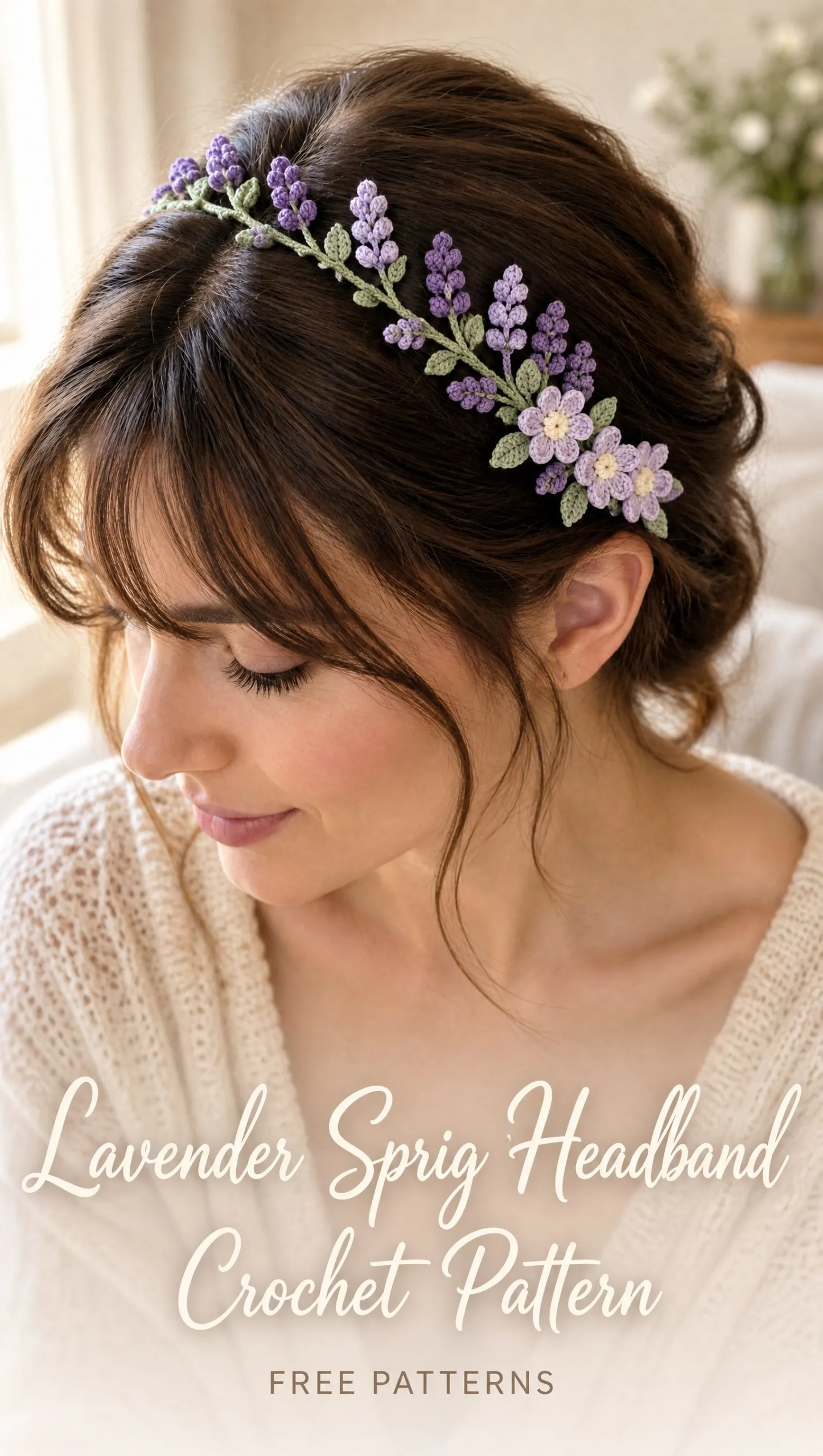 Lavender Sprig Headband Crochet Pattern