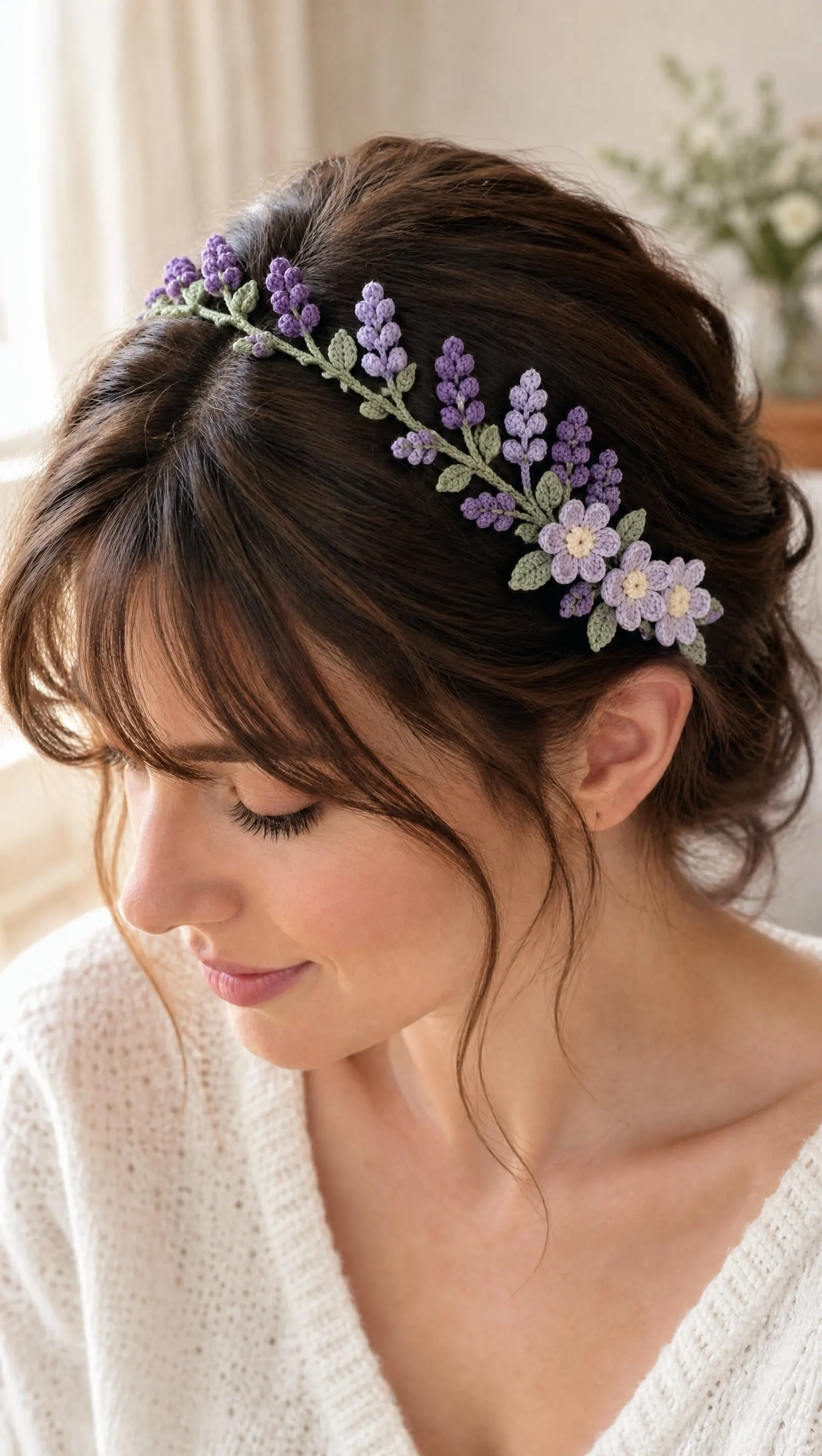 Lavender Sprig Headband Crochet Pattern