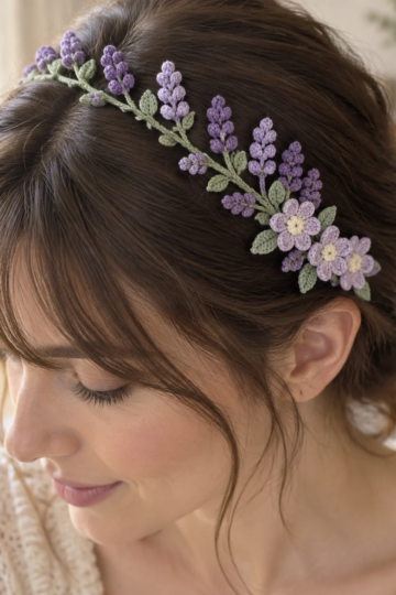 Lavender Sprig Headband Crochet Pattern