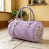 Lavender Wildflower Barrel Purse Free Crochet Pattern
