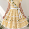 Lemon Daisy Tiered Dress Crochet Pattern