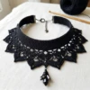 Midnight Black Gothic Lace Choker Free Crochet Pattern