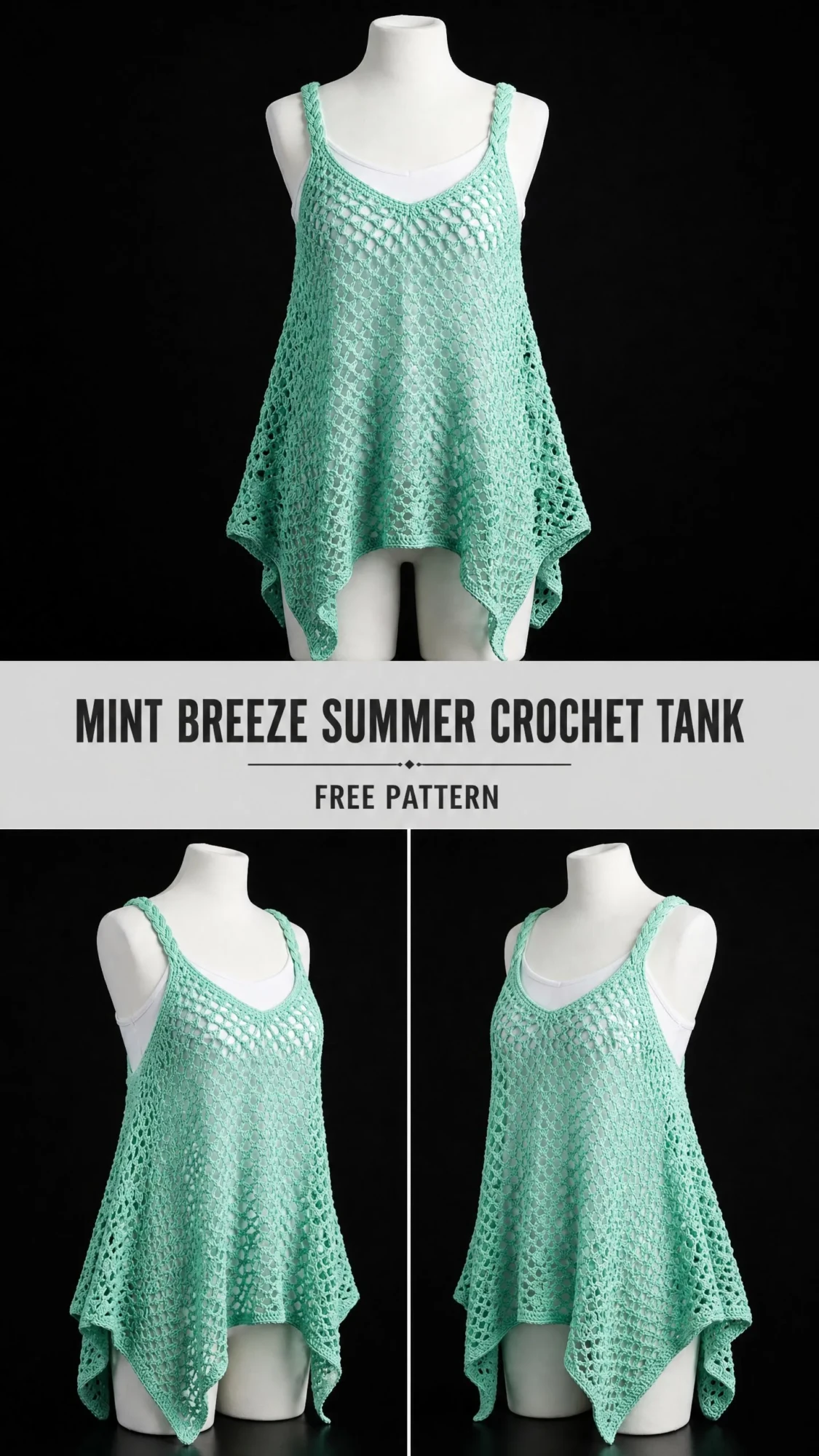 Mint Breeze Summer Crochet Tank Free Pattern