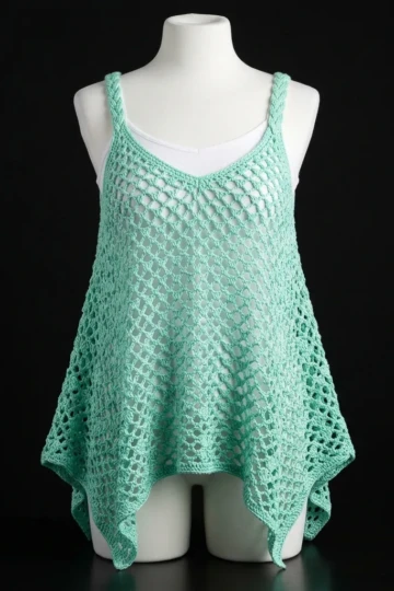 Mint Breeze Summer Crochet Tank Free Pattern