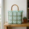 Mint Garden Granny Square Bag Free Crochet Pattern