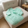 Mint Green Baby Poncho Free Crochet Pattern