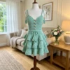 Mint Green Bohemian Ruffle Dress Free Crochet Pattern