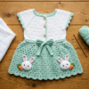 Mint Green Bunny Baby Dress Free Crochet Pattern