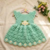 Mint Green Daisy Baby Dress Free Crochet Pattern