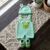 Mint Green Frog Baby Romper Set Free Crochet Pattern
