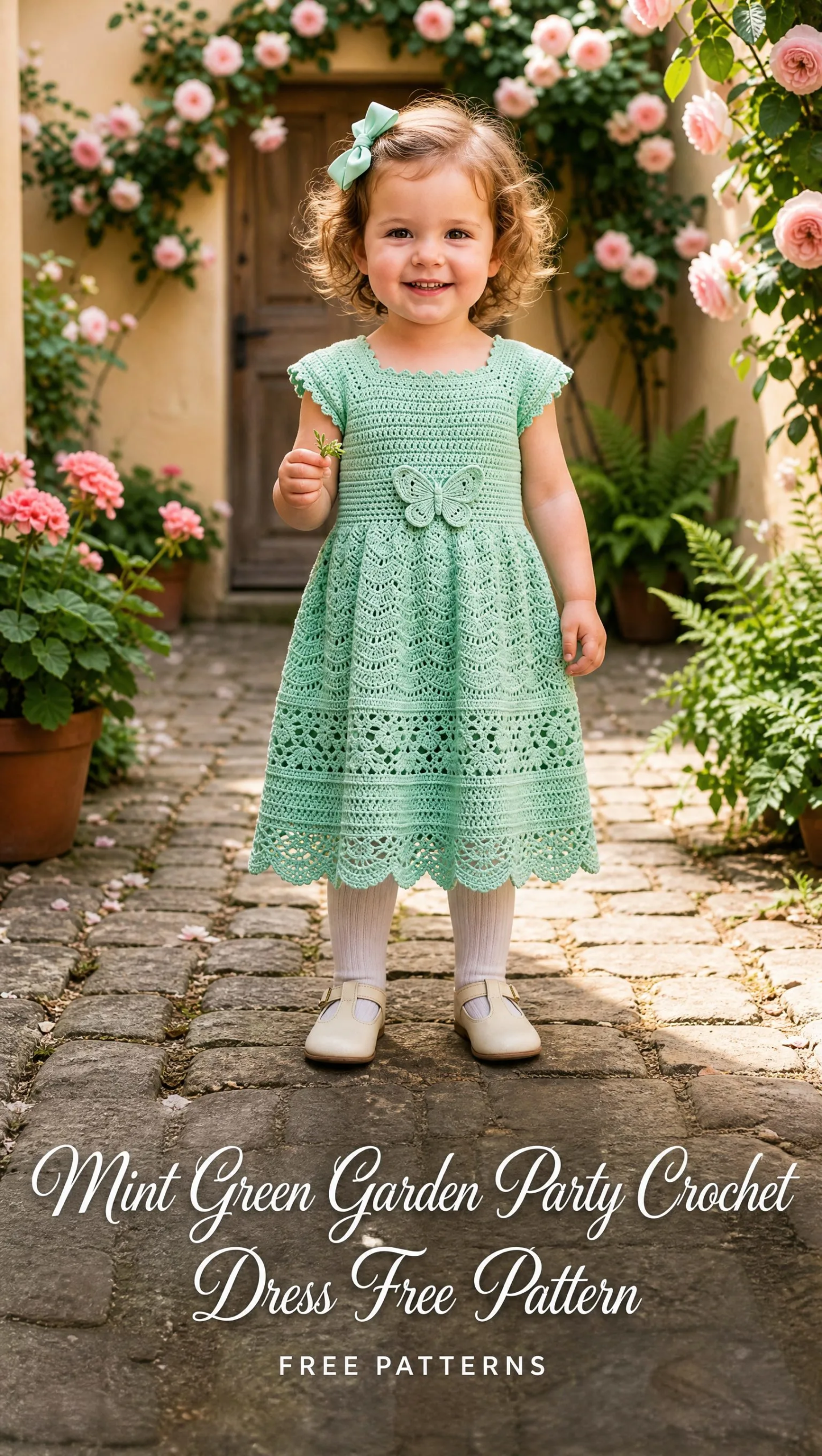 Mint Green Garden Party Crochet Dress Free Pattern