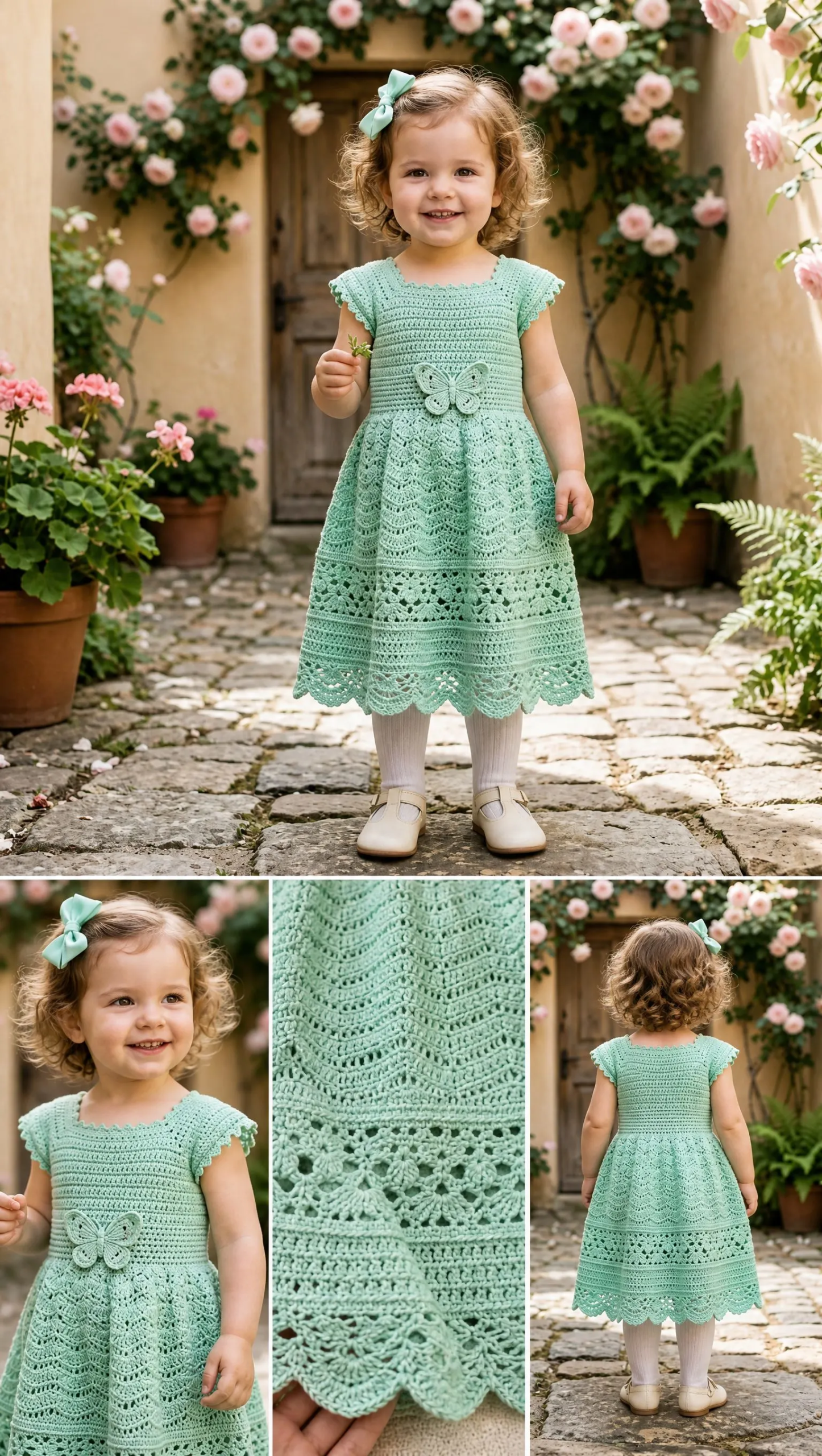 Mint Green Garden Party Crochet Dress Free Pattern