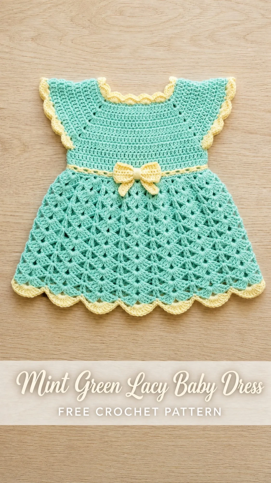 Mint Green Lacy Baby Dress Free Crochet Pattern