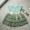Mint Green Lacy Baby Dress Free Crochet Pattern