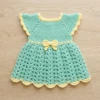Mint Green Lacy Baby Dress Free Crochet Pattern