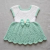 Mint Green Spring Baby Dress Free Crochet Pattern