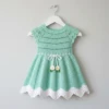 Mint Green Zigzag Baby Dress Free Crochet Pattern